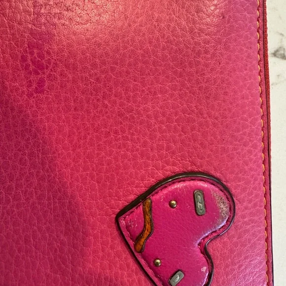 Preowned Tory Burch Perry Patchwork Hearts Long Zip Wallet - Picture 4 of 14